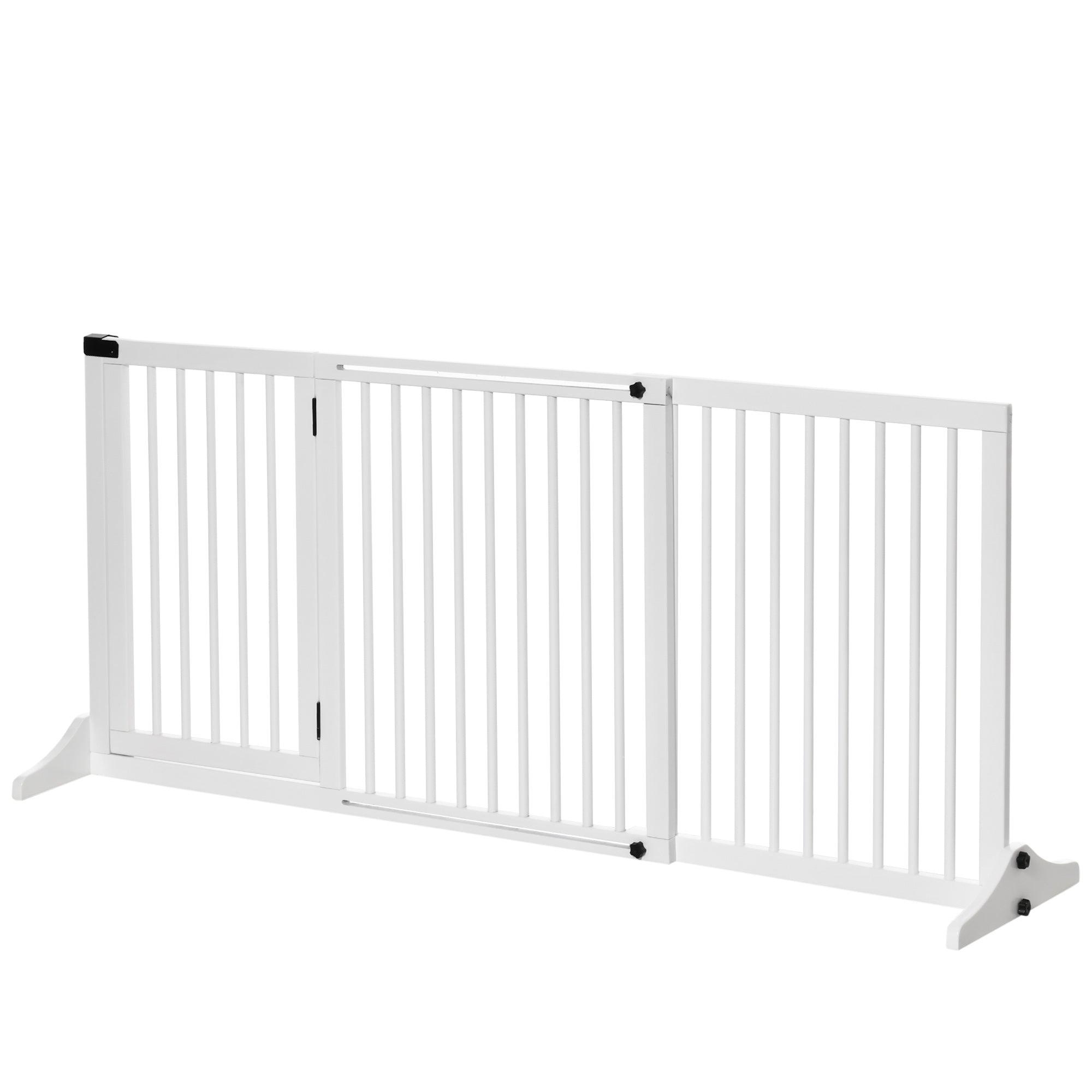 PAWHUT DOG CANCELLINE ADJUSTABLE Size with 3 panels, in pine wood, 113-166x36x71 cm, white - Borgè