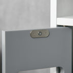 kleankin Bathroom Column with Shelves and Cabinets, Space-Saving Tall Wooden Cabinet 15x17x120cm, White and Grey
