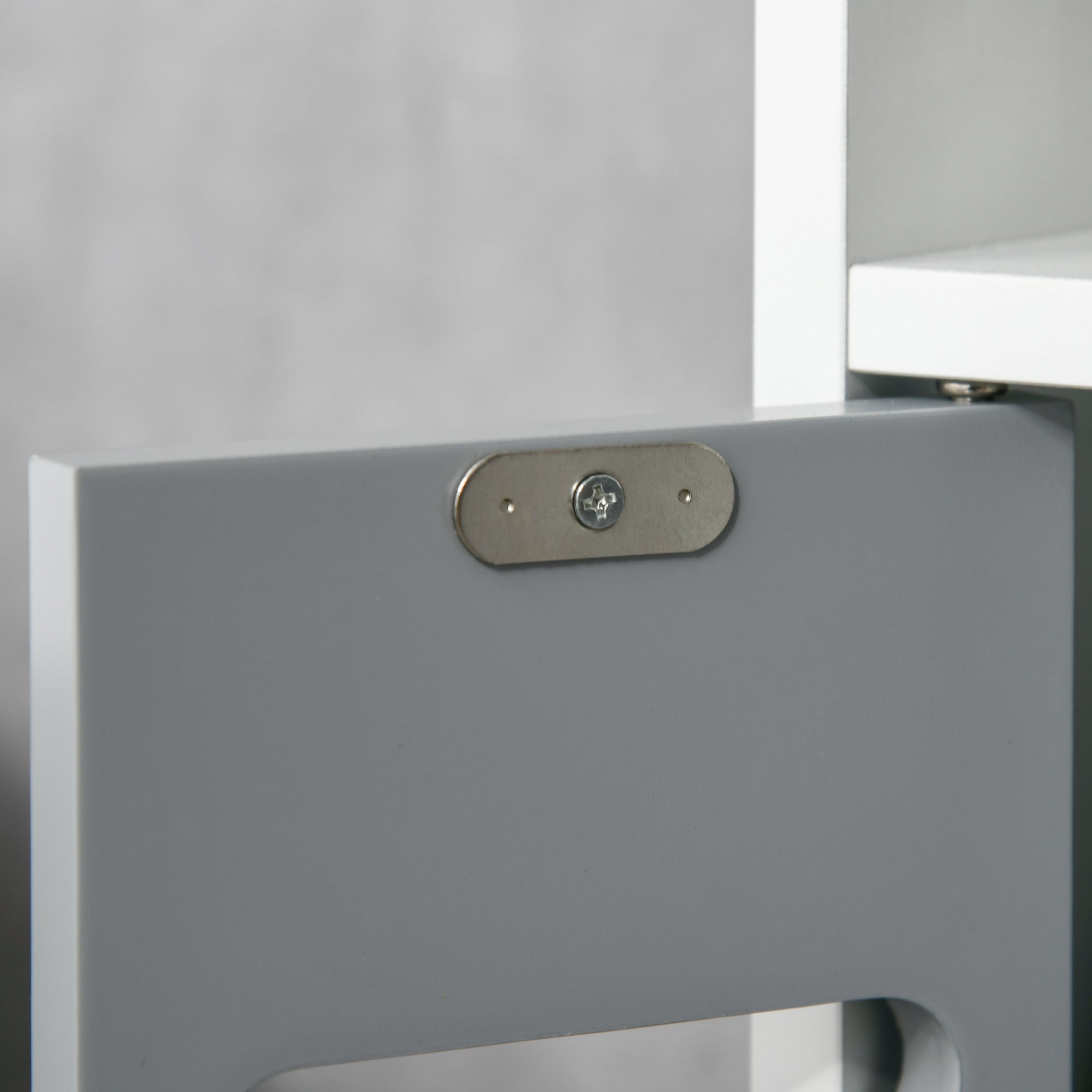 kleankin Bathroom Column with Shelves and Cabinets, Space-Saving Tall Wooden Cabinet 15x17x120cm, White and Grey