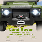 Electric Ride-On Car for Kids Ages 3-5, Land Rover Official 12V with Remote Control, Suspension, LED Lights, Green