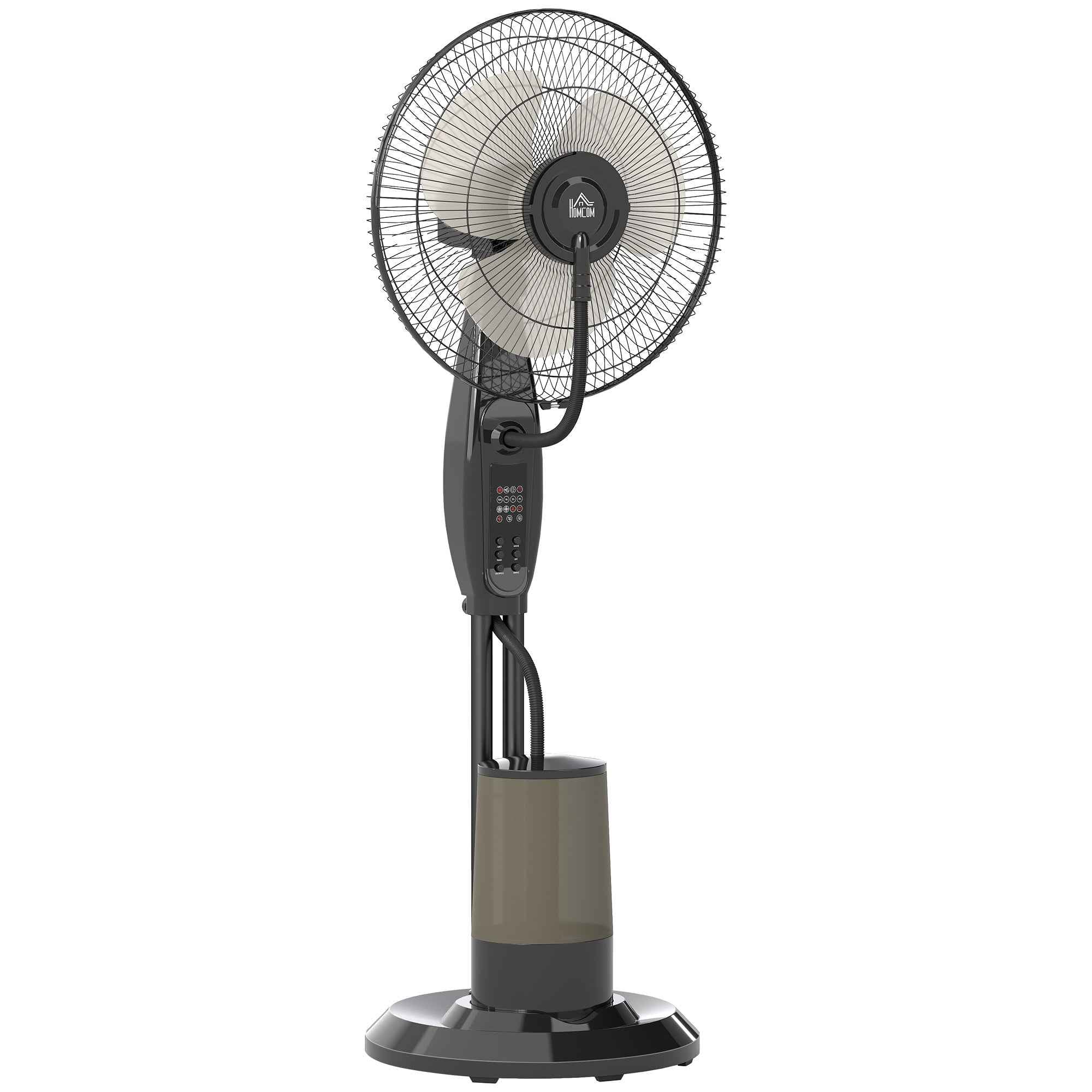 HOMCOM Misting Fan with 3.2L Tank, 3 Modes and 3 Speeds, 70° Oscillation, Timer, Remote Control