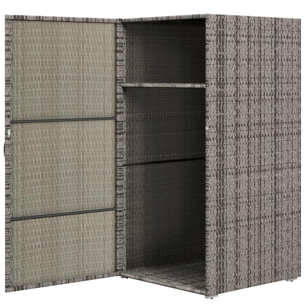 Outsunny garden wardrobe in Rattan pe with 2 rooms, 60x63x120cm, gray - Borgè