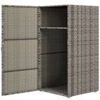 Outsunny garden wardrobe in Rattan pe with 2 rooms, 60x63x120cm, gray - Borgè