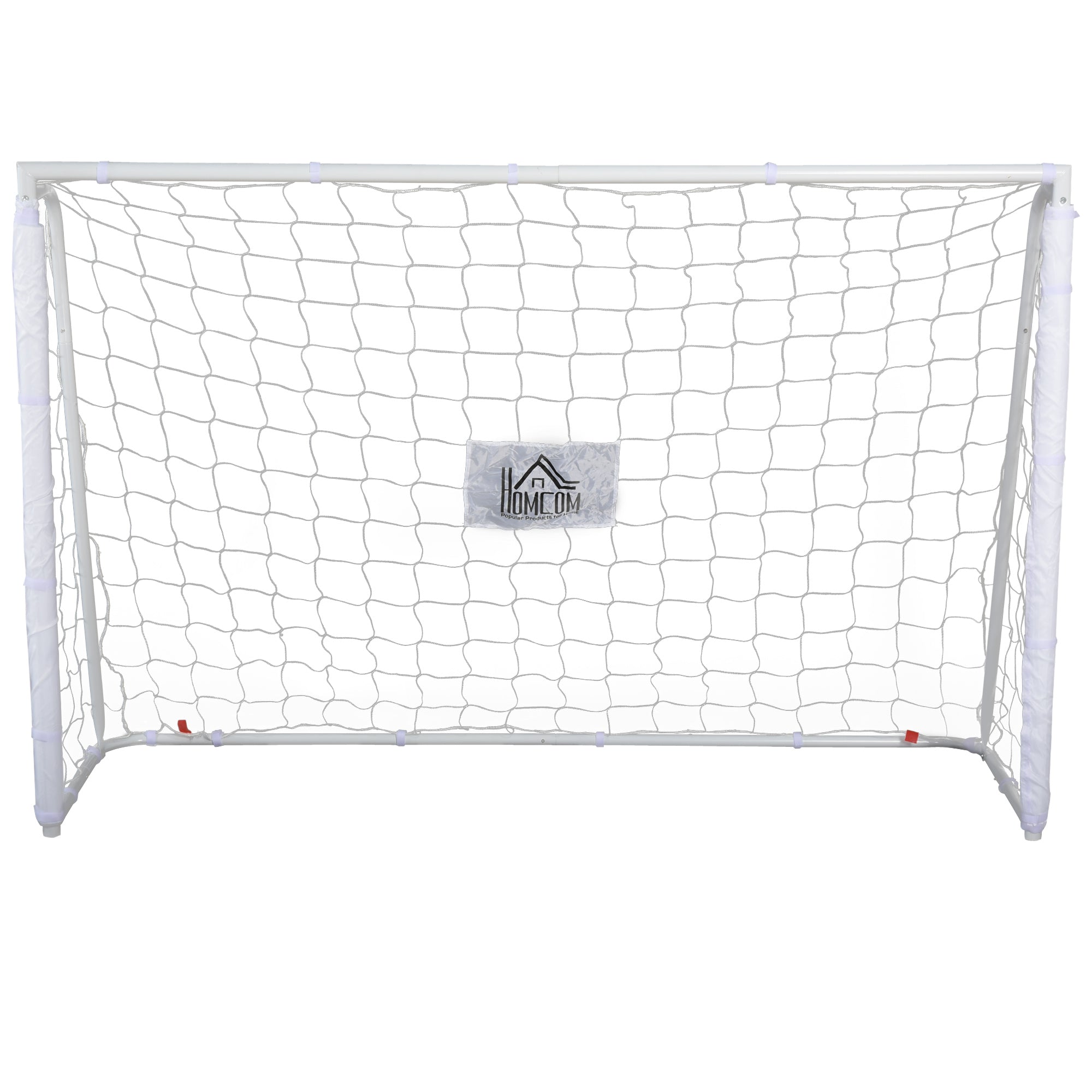 Outdoor Metal Football Goal with Target and Oxford Cloth Posts, 186x62x123 cm, White