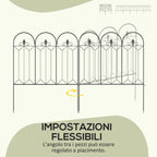 5-Panel Outdoor Metal Fence with Pickets, 305x79.5 cm, Black