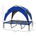 Large Dog Kennel with Protective Roof, in Steel and Polyester, 106x76x94 cm, Dark Blue - Borgè