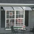 Outsunny Canopy in Polycarbonate and Aluminum for Balconies, Windows and Doors, 303x96x27 cm, Black and Transparent - Borgè