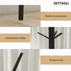 Modern Vertical Coat Rack for Entryway, 45x45x180cm, Black