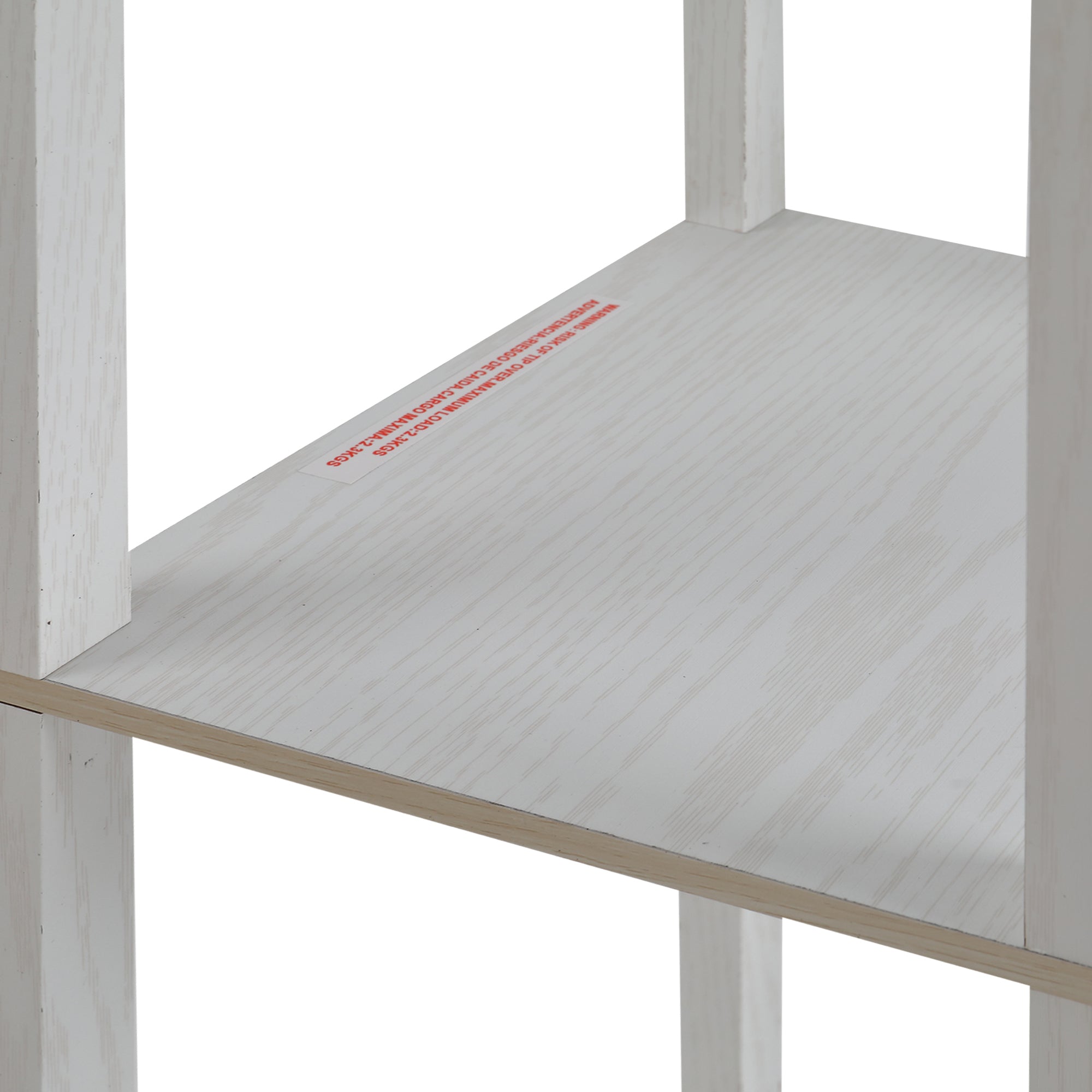 40W Floor Lamp with 3 Shelves and Foot Switch, Made of Wood and Acrylic, 26x26x160 cm, White