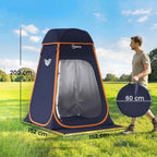 Outsunny Waterproof Pop-Up Shower Tent with Removable Roof, 190T Polyester and Steel, 152x152x200 cm, Dark Blue