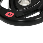 Set of 2 10kg Steel Weight Discs with Rubber Coating for Barbell