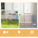 PawHut 6-Panel Metal Dog Gate with Snap Closure, Ø120x60 cm, Multicolour - Borgè