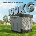 Outsunny Portable Camping Toilet with 12 Clotting Packets and 12 Disposal Bags, 34x29x20 cm, Dark Grey