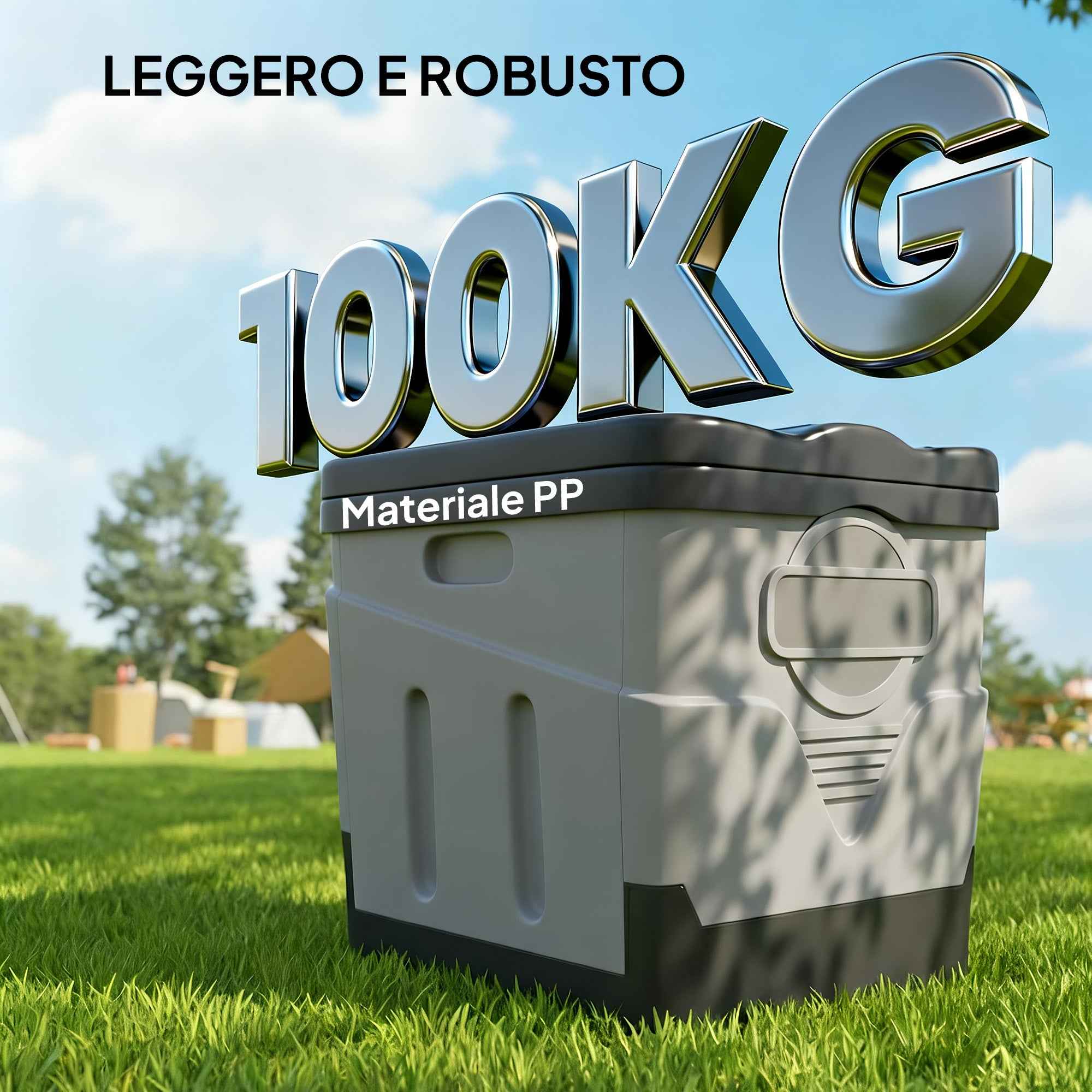 Outsunny Portable Camping Toilet with 12 Clotting Packets and 12 Disposal Bags, 34x29x20 cm, Dark Grey