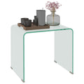 Modern Tempered Glass Coffee Table for the Living Room with Monobloc Design, 50x40x45 cm, Transparent