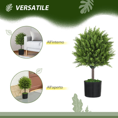 Artificial Cedar Tree Plant with Pot Included for Indoor and Outdoor, Height 55 cm, Green