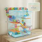 5-Story Hamster Cage with Colorful Tubes, Wheel, House and Accessories, 47x30x59 cm, Blue