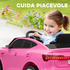 12V Electric Ride-On Toy Car with Remote Control, 3-8km/h Speed, Lights and Music, Ages 3-5 Years, Pink