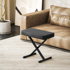 Piano Stool Foldable and Adjustable to 4 Heights, in PU Leather, Foam and Metal, 60x32x53-63 cm, Black