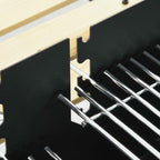 Outsunny Adjustable Height Charcoal Barbecue with 2 Grills and 2 Shelves, Metal and Wood, 113x53.5x82.5 cm, Black