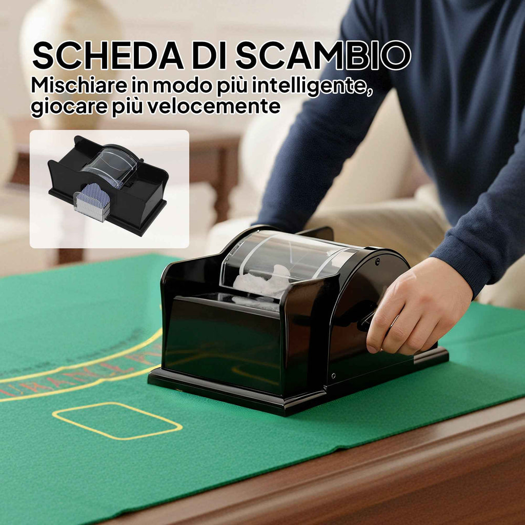 SPORTNOW Poker Set with 300 Chips, Card Shuffler and Dealer, Mat, 5 Dice, Dealer Button and Case