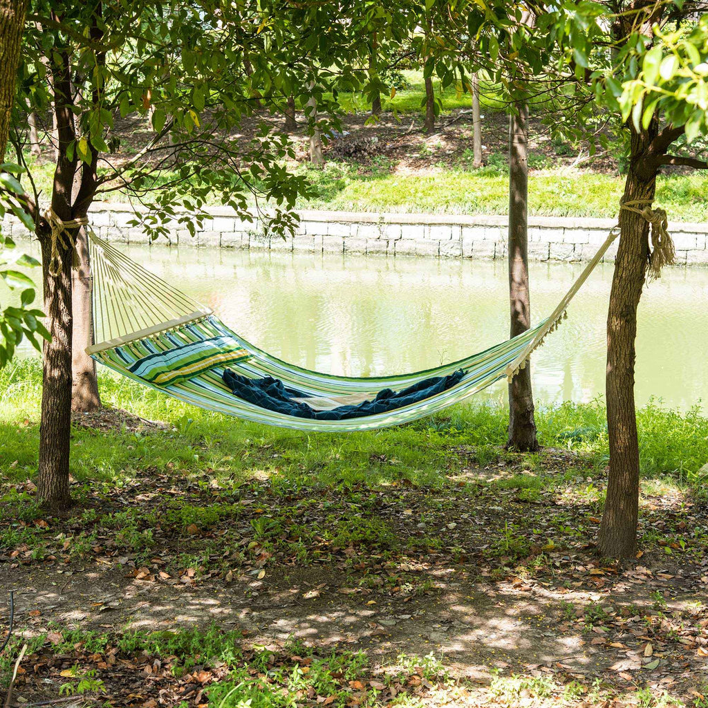 Outsunny Garden Hammock for 1-2 People Max 180kg Indoor and Outdoor with Removable Cushion 400x140cm
