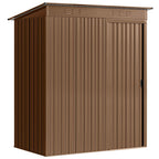 Outsunny Metal Garden Shed with Vents and Sliding Door, 159x106x181 cm, Brown