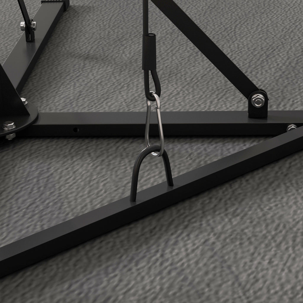 SPORTNOW Adjustable Height Punching Bag Support with 6 Steel Reinforcement Bars, 160x145x175-220 cm, Black