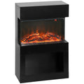 Electric Fireplace with 3D Colorful Flame Effect, 1000W/2000W with Adjustable Temperature and Remote Control, Black