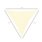 4x4x4m Triangular Sun Shade Awning in Beige Waterproof Anti-UV Fabric for Outdoors