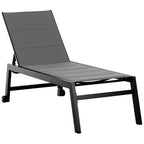 Outsunny 5-Level Reclining Garden Lounger with Padded Cover