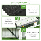 Wooden Chicken Coop with Open Area, House and Nest, 161.5x62. 5x115cm, Grey - Borge' Group Limited