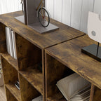 6-Tier Cube Bookcase with Rustic Wooden Storage Shelves, 61.5 x 29.5 x 91.5 cm, Brown