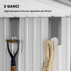 Outsunny Garden Shed with Sliding Doors and Steel Flooring, 195x122x181.5 cm, Light Grey