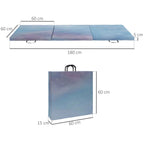 180cm Foldable Gymnastics Mat, 5cm Thick Crash Mat with Handles for Home Workout, Blue