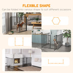 PAWHUT DOG CANCELLINO Folding and modular medium size in metal and plastic, 123x102x90 cm, black - Borgè