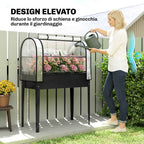 Outsunny Raised Vegetable Garden Bed with Mini Greenhouse Cover and Drainage Hole, 100x49x136 cm, Black
