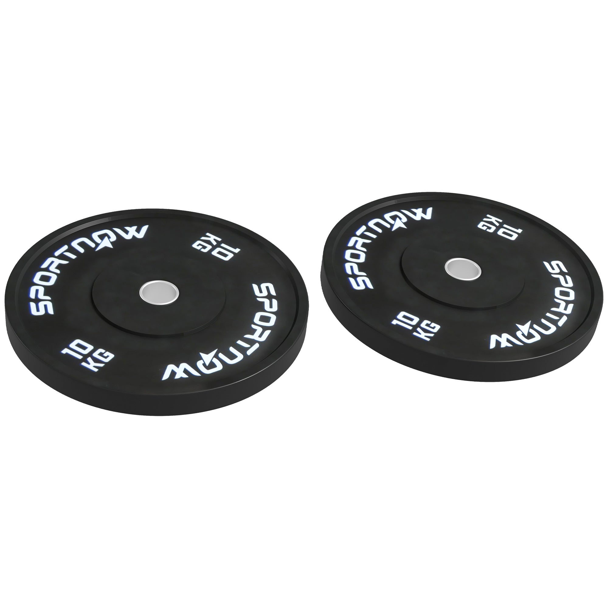SportNow Set of 2 10kg gym discs for barbell and dumbbells with Ø5cm, black attack - Borgè