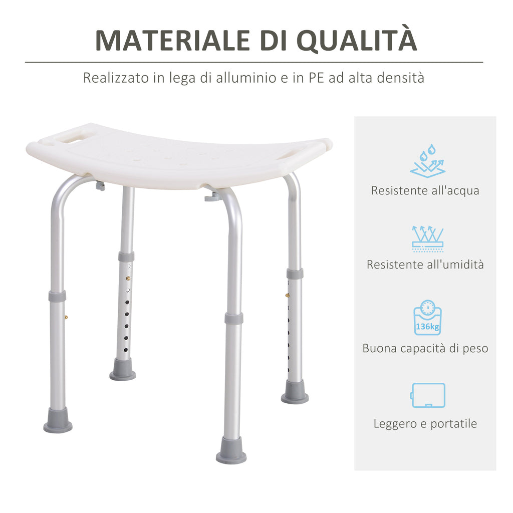 Shower Stool Seat Chair Bathroom, Non-Slip, Adjustable Height