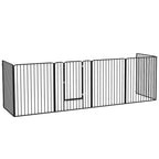 Pawhut Fence for large dogs with 6 steel modular panels, 164x83x100 cm, black - Borgè