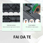 Outsunny Set of 11 Non-Slip Interlocking Outdoor Tiles in Recycled HDPE, 30x30x2.2 cm, Grey