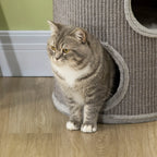 3-Tier Cat House with Sisal Scratching Post and Plush, Ø38x70cm, Light Grey - Borge' Group Limited