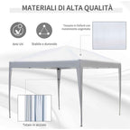 Outsunny Folding Gazebo with Ropes and Garden Pegs