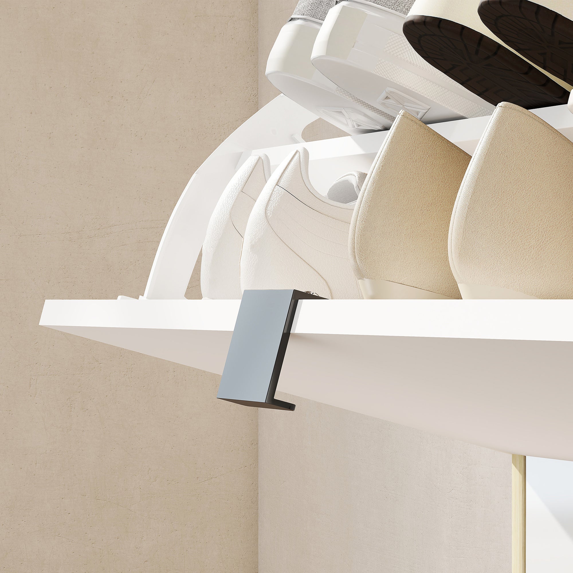 Slim Modern Shoe Rack with 4 Tilting Drawers for 20 Pairs of Shoes, 105x24x92.5 cm, White