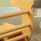 Children's Game 2 in 1 Montessori Arch and Rocking Chair for Indoor Use, in Pine Wood, 91x41x48 cm