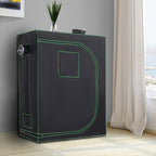 Mylar Hydroponic Greenhouse with Adjustable Air Vents for Indoor Growing, 120x60x150cm, Black