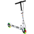 AIYAPLAY Scooter for Kids Ages 3-8 with Light-Up Wheels, Adjustable Handle and Rear Brake, White