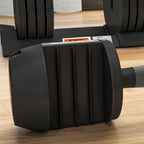SPORTNOW Adjustable Weight Kit with Dumbbell Holder and Non-Slip Grip, in Steel and ABS, 33x16x16 cm, Black - Borgè
