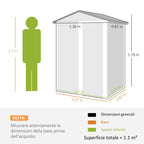 Outsunny Steel Garden Shed with Sliding Door, Grey