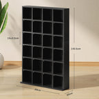 CD Cabinet with Adjustable Shelves for 456 CDs or 336 DVDs, 24 Compartments, 89x20x130.5 cm, Black
